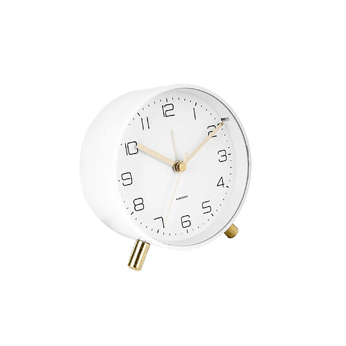 Karlsson Horloge réveil en métal Lofty - Diam. 11 cm - Blanc