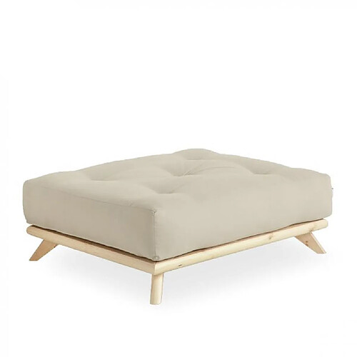 Inside 75 Pouf SENZA pin naturel coloris beige de 90 x 100 cm.