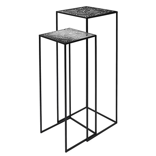 Paris Prix Lot de 2 Sellettes Gigognes Déco Havana 90cm Noir