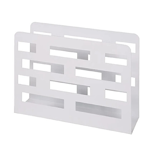 Mes Porte-revues ajouré 35x10x26 cm en métal laqué blanc