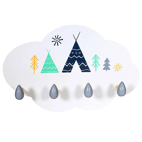 Paris Prix Patère Murale Enfant Déco Nuage 34cm Blanc