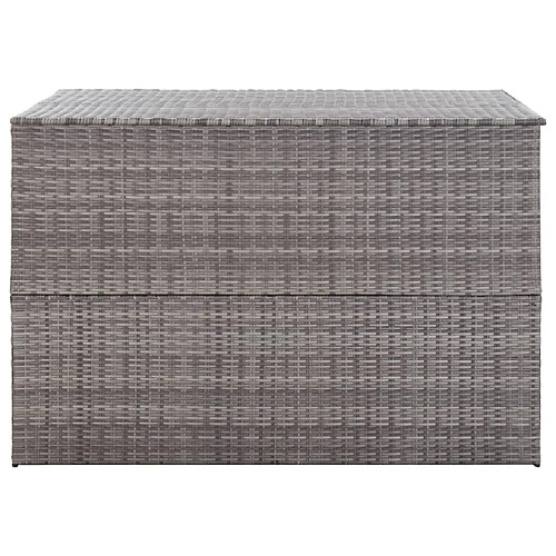 Helloshop26 Coffre boîte meuble de jardin rangement gris 150 x 100 x 100 cm résine tressée 02_0013085