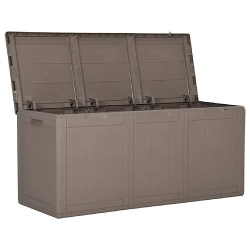 Helloshop26 Coffre boîte meuble de jardin rangement 270 litres marron PP rotin 02_0013023