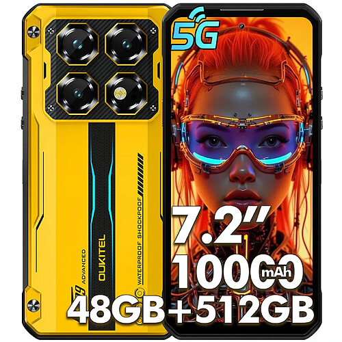 OUKITEL WP60 5G Smartphone Incassable 7,2" Android 15 - 48Go+512Go 10000mAh/33W 120Hz