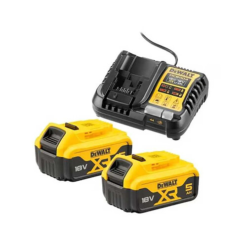 DeWalt DCB1104P2-QW Pack 2 batteries 18V XR 5Ah + chargeur compact