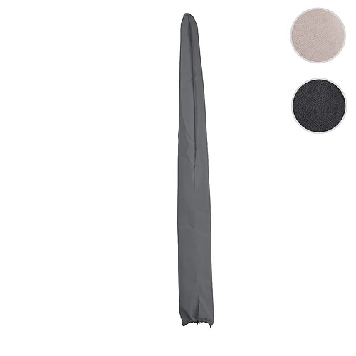 Mendler Housse de protection pour parasol en bois Florida 3m, housse Cover avec cordon de serrage ~ anthracite
