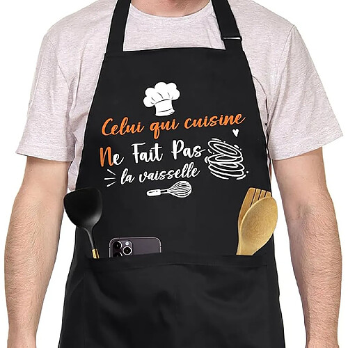 Vendos85 Tablier "Celui qui cuisine ne fait pas la vaisselle"