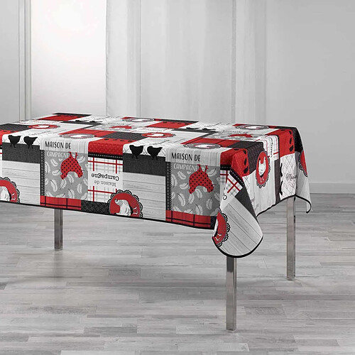 Douceur D'Interieur Nappe Imprimée Auberge 150x240cm Rouge