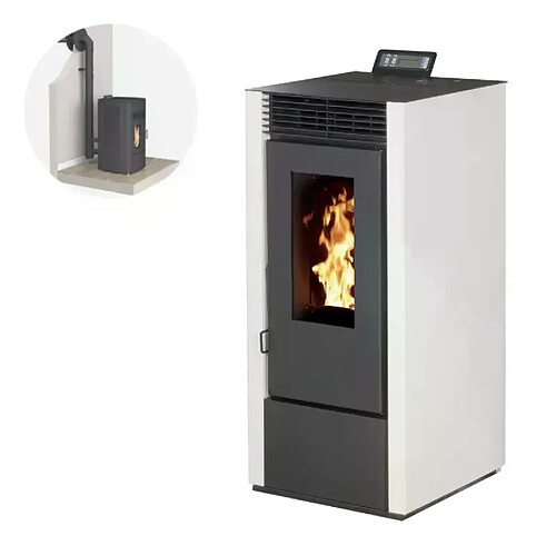 Interstoves Pack Poêle à granules MARINA 11 Etanche + Kit Conduit Ventouse (sortie façade) -