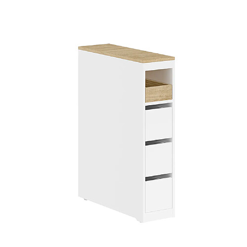 SoBuy Mobiletto salle de bain gain de place blanc 20.0x60.0x82.5 cm BZR54-K-W