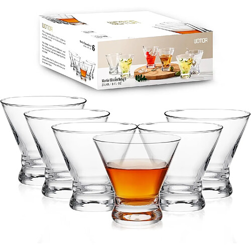 Vendos85 Verres à martini sans pied 236 ml – Style moderne et raffiné