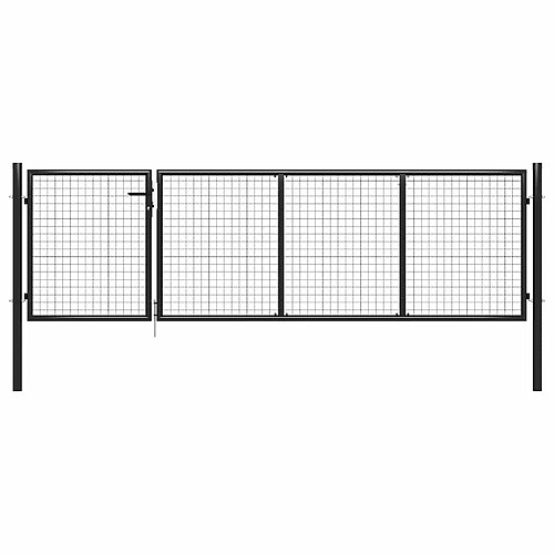 vidaXL Portail de jardin en acier 350 x 100 cm anthracite