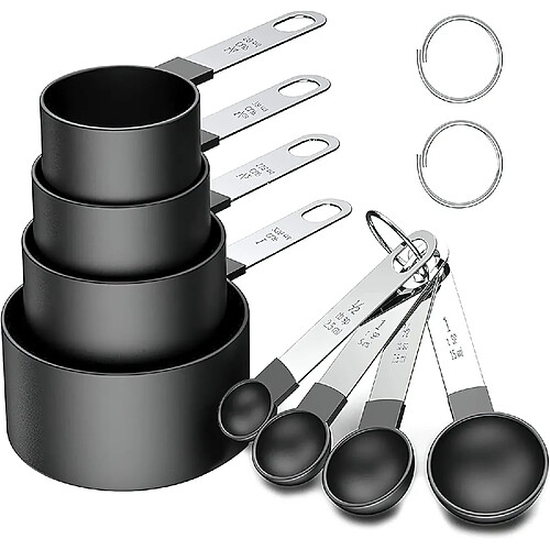 Vendos85 Ensemble 8 tasses et cuillères doseuses en inox