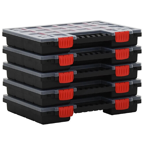 vidaXL Boîtes d'assortiment 5 pcs 34,5x25x5 cm Polypropylène