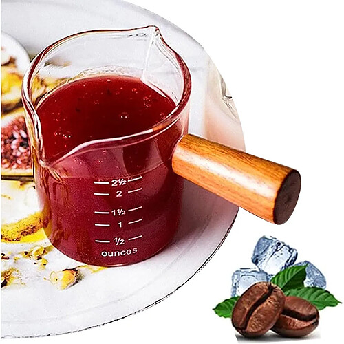 Vendos85 Tasse à mesurer expresso en verre borosilicaté avec manche