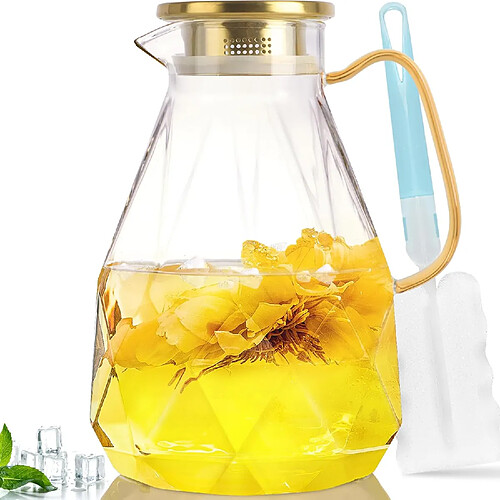 Vendos85 Pichet en Verre 1,6 L avec Couvercle