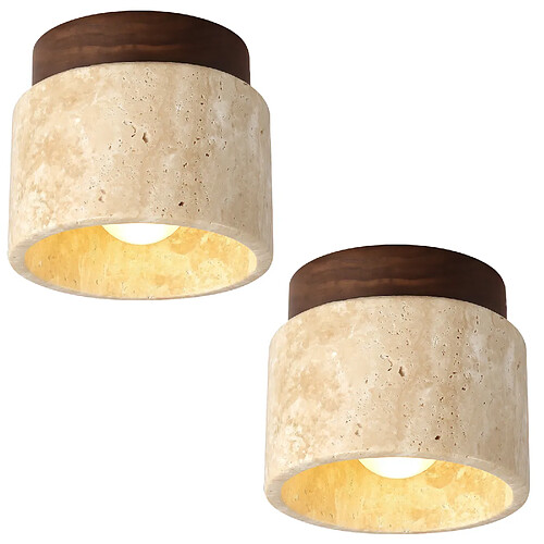 STOEX (2X) Plafonnier Rétro Nordique Lampe De Plafond Cylindrique Plafonnier Moderne G9