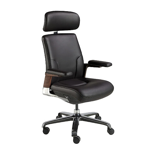 Angel Cerda Fauteuil de bureau pivotant en similicuir noir