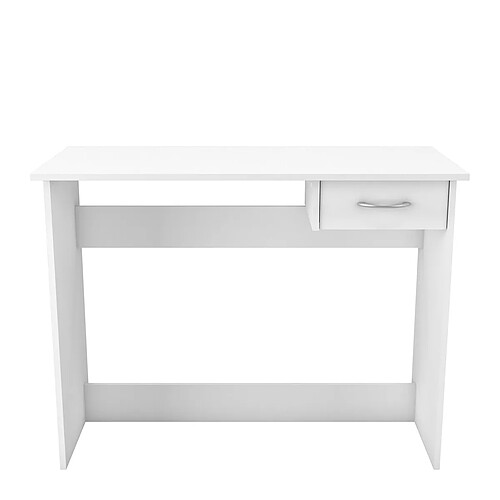 Pegane Bureau avec 1 tiroir couleur blanc mat - Largeur 100,6 x Profondeur 49,2 x Hauteur 76,4 cm