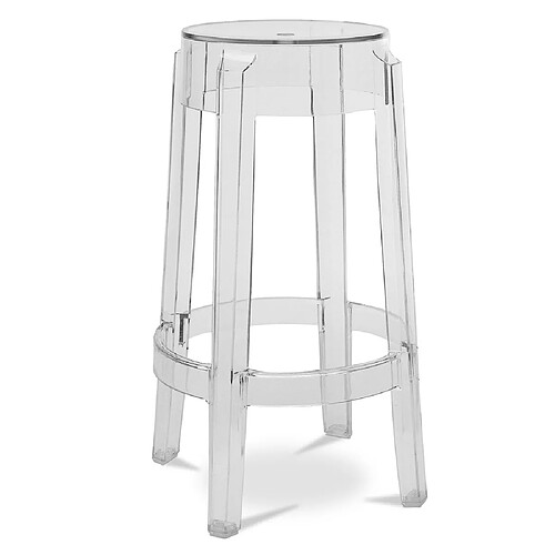 ICONIK INTERIOR Tabouret Design Transparent - 65cm - Victoria Queen Transparent