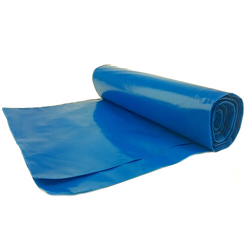 MEVA Sacs poubelle ultra-résistants de 50 microns, rouleau de 25 sacs - Bleu 120 L