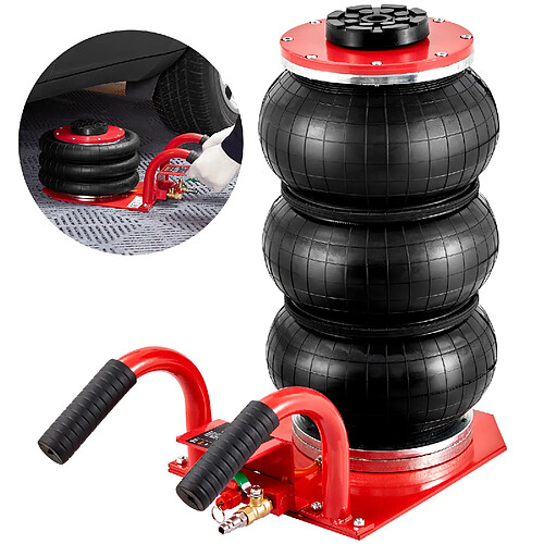 Vevor Cric pneumatique 3T, levée 140-450mm, 0,8-1,0MPa, gonflable, rouge, garage