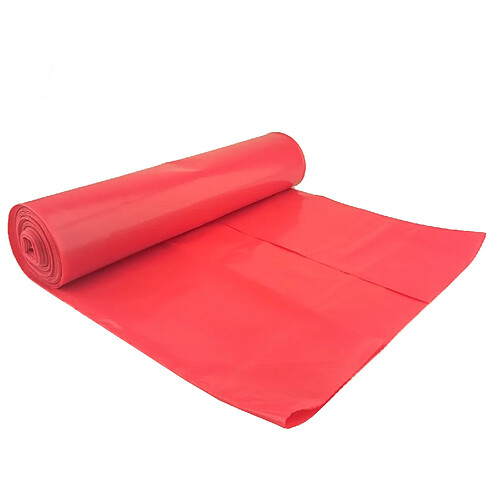 MEVA Sacs poubelle ultra-résistants de 80 microns, rouleau de 15 sacs - Rouge 120 L