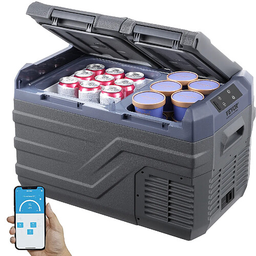 Vevor Réfrigérateur 25L double zone, -20/20°C, 12/24V CC/CA, camping/bateau