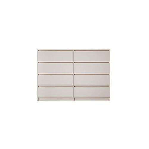 3XELIVING Commode : 8 tiroirs, cachemire, 139 x 102 x 39 cm