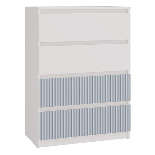 3XELIVING Commode, blanc / bleu, 70 x 97 x 40 cm