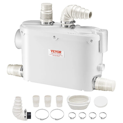 VEVOR Pompe Macératrice Pompe de Relevage d'Eaux Usées 500W 8m 3 Entrées d'Eau