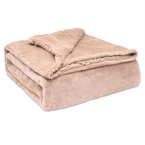 Sherpa Canape Couverture Polaire 220x240cm, Épaisse Warm Plaid Blanket - Briebe