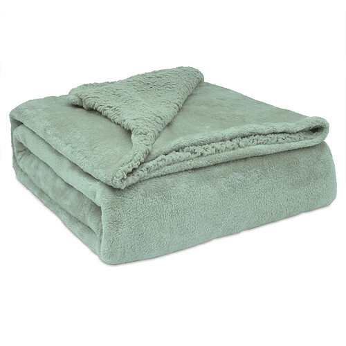 Sherpa Canape Couverture Polaire 130x160cm, Épaisse Warm Plaid Blanket - Briebe