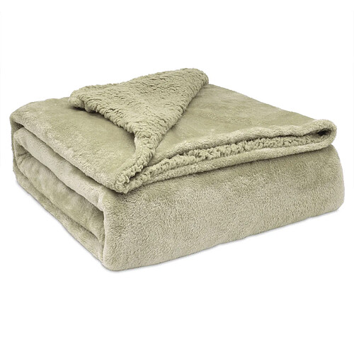 Sherpa Canape Couverture Polaire 130x160cm, Épaisse Warm Plaid Blanket - Briebe
