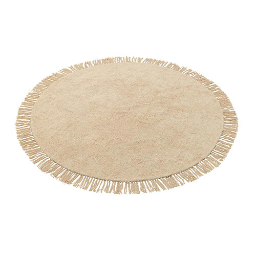 Paris Prix Tapis Rond à Franges Bohemia 150cm Beige Clair