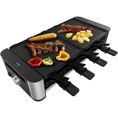 Cecotec Raclette 1400?W 8 poêles antiadhésives Inox