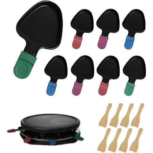 Vendos85 Lot de 8 poêlons à raclette antiadhésifs multicolores