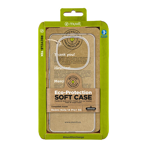 Protection pour téléphone portable Muvit Xiaomi Redmi Note 14 Pro+ 5G Transparent