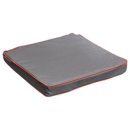 Hesperide Galette de chaise Piping - 40 x 40 cm - Gris et corail