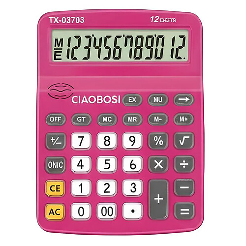 Avizar Calculatrice de Bureau 12 Chiffres avec Fonction Vocale et Écran LCD Rose
