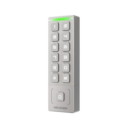 Contrôle d'Accès Hikvision DS-K1T809MX Carte/PIN IP65 Gris
