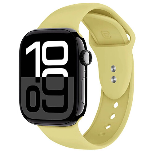 Crong Bracelet pour Apple Watch 38 / 40 / 41 / 42mm en Silicone Liquide Jaune