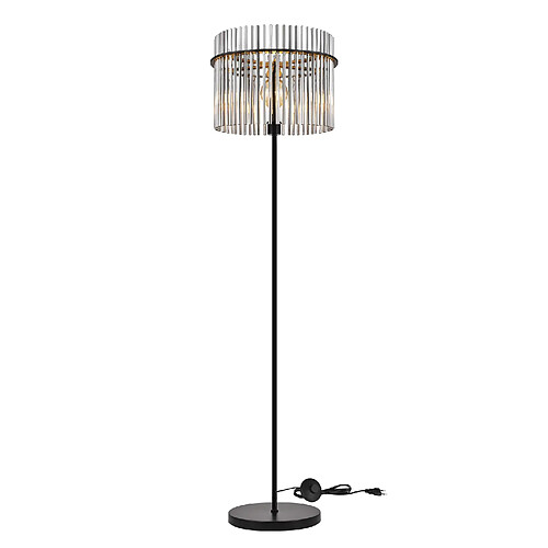 ZMH Lampadaire Salon Lampadaire Noir Lampadaire Métal Avec Interrupteur Au Pied E27 154cm