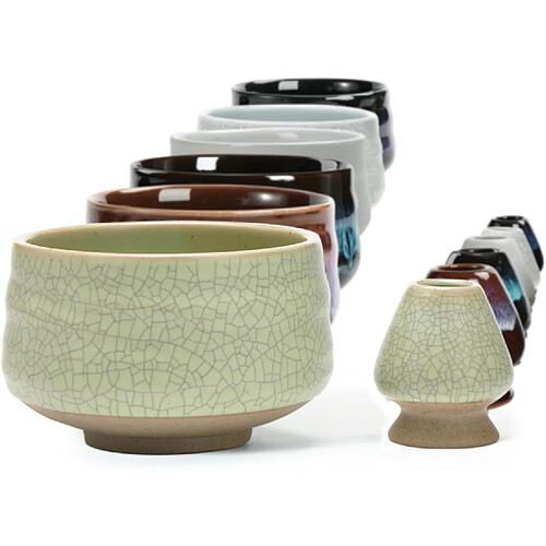 Vendos85 Bol à Matcha avec Porte-Fouet – Lot 2 pièces