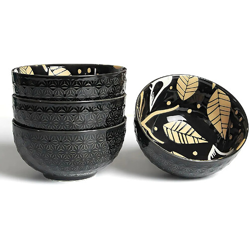 Vendos85 Bol à céréales en céramique 350 ml – design élégant noir