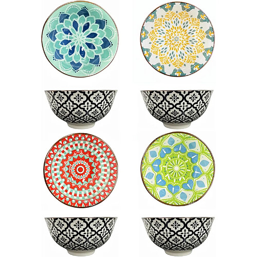 Vendos85 Bol en céramique bohème 11,7?cm – coloré et élégant