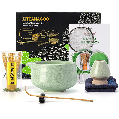 Vendos85 Set de cérémonie matcha 7 pièces en bambou et céramique