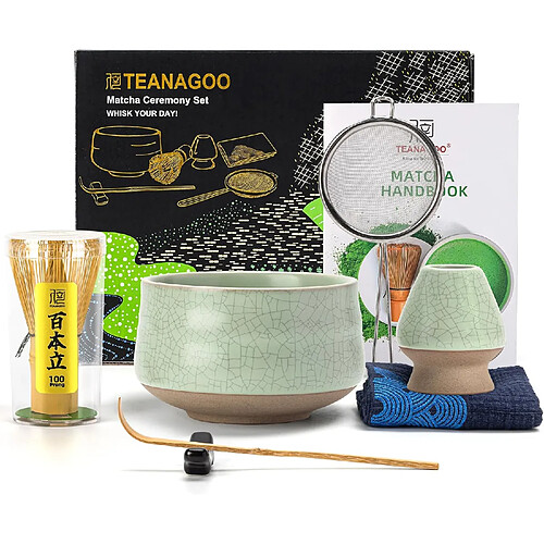 Vendos85 Set de cérémonie du thé matcha japonais 7 pièces vert