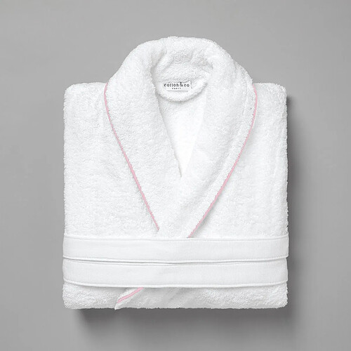 Cotton & Co Peignoir de bain uni col châle à bourdon 450 gsm
