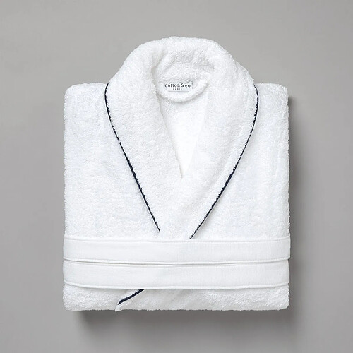 Cotton & Co Peignoir de bain uni col châle à bourdon 450 gsm
